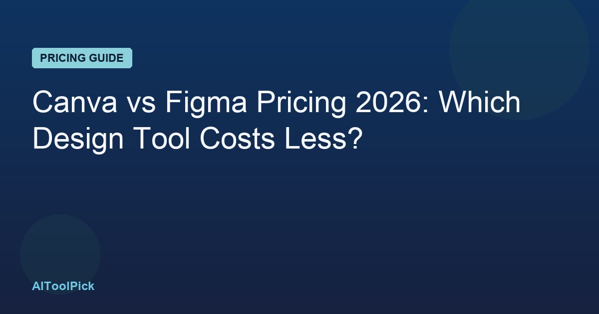 Canva vs Figma Pricing 2026: Which Design Tool Costs Less?