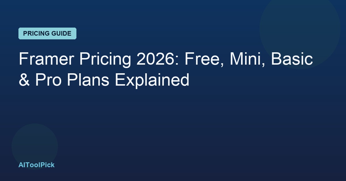 Framer Pricing 2026: Free, Mini, Basic & Pro Plans Explained