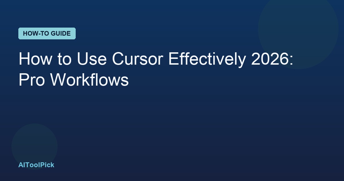 How to Use Cursor Effectively 2026: Pro Workflows