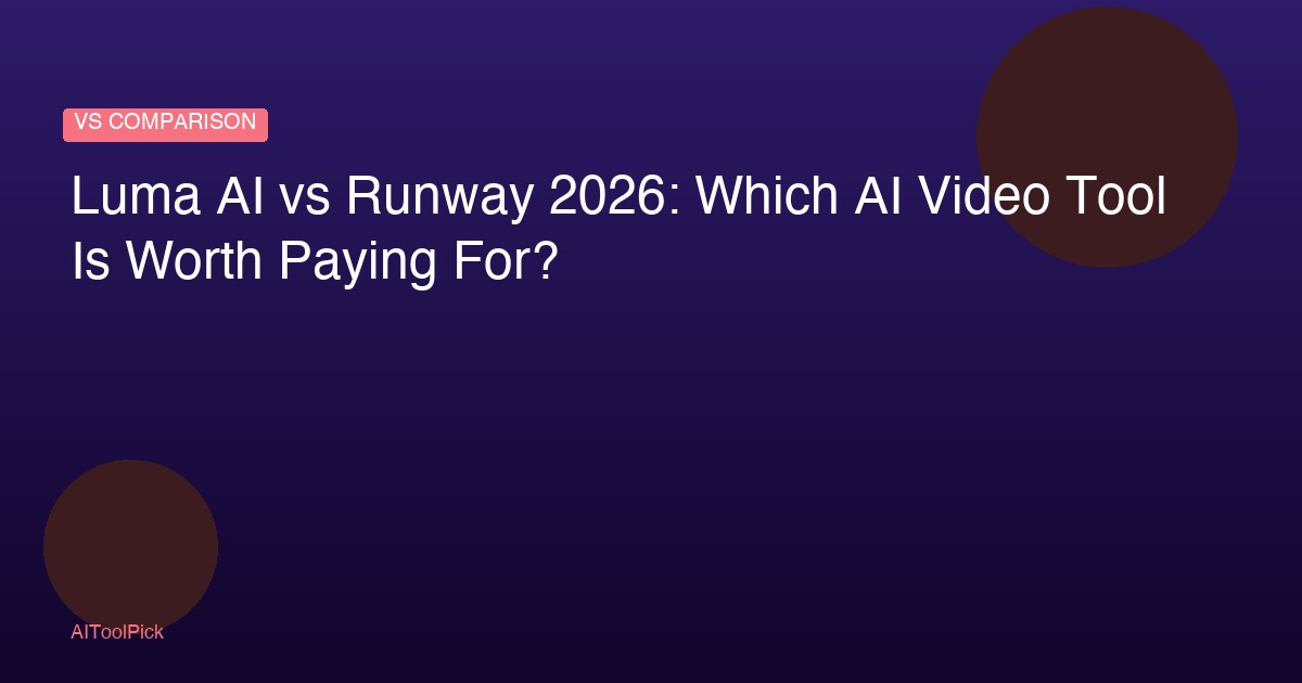 Luma AI vs Runway 2026: Which AI Video Tool Is Worth Paying For?