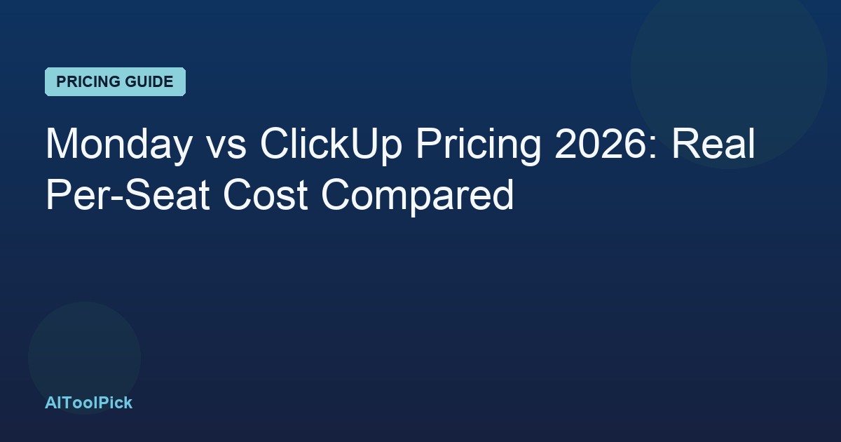 Monday vs ClickUp Pricing 2026: Real Per-Seat Cost Compared