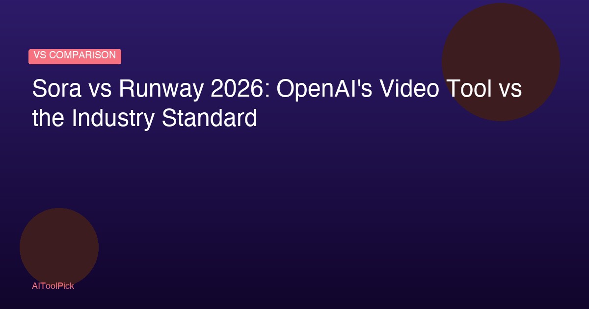 Sora vs Runway 2026: OpenAI's Video Tool vs the Industry Standard